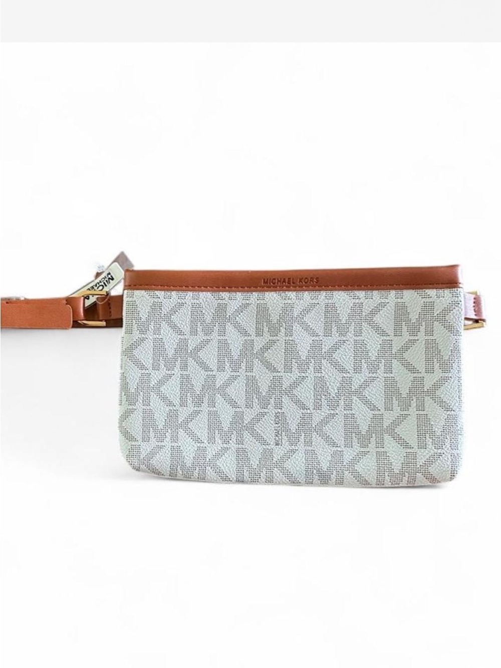 Michael Kors Beige Logo Belt Bag with Brown Trim- NEW!!